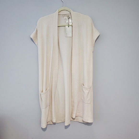 Barefoot Dreams Womens CozyChic Ultra Lite Sleeveless Long Cardigan Sz L NWT - Picture 12 of 16